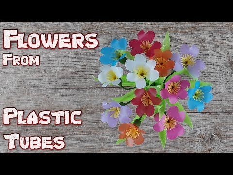 DIY Beautiful Straw Flowers from Drinking Plastic Tubes | How to Fold Colorful Straw Flower Easy