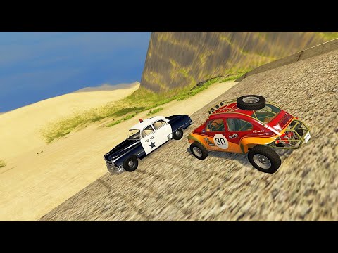 Side Impact Descent Down The Stairway Mountain - BeamNG drive Fatal Crashes