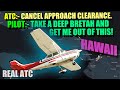 PILOT vs ATC. Cessna 172 Pilot got into bad weather conditions. REAL ATC