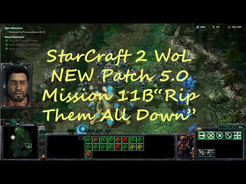 StarCraft 2 WoL NEW Patch 5.0 achievements Mission 11B (Rip Them All Down) on BRUTAL!