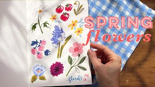 Simple Spring Flower Doodles | Step By Step Tutorial