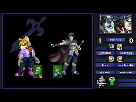 NE Melee Arcadian 2025 - Kalvar/Glory [L] (Blue) vs. Coolslice/saucymain (Green) - SSBM Doubles GF
