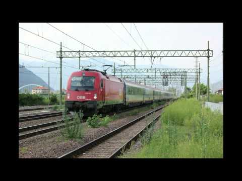 Die Brennerbahn: Zugverkehr in Branzoll // La ferrovia del Brennero:Traffico a Bronzolo *HD