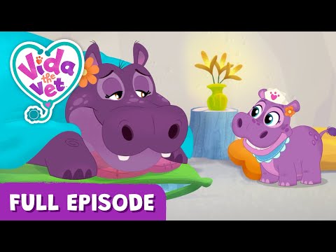 Mama Hippo Catches a Cold @VidaTheVet 💖 Animal Cartoon for Kids | Fun Learning #Animals #educational