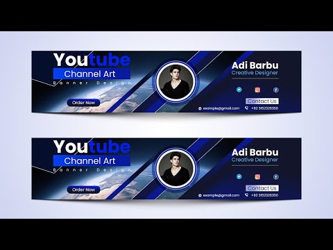 How to Create Modern YouTube Channel Art Professional YouTube Banner in Photoshop Vertex Graphic