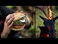 🔥Rocket Stove Magic: Burger Italiano by the River