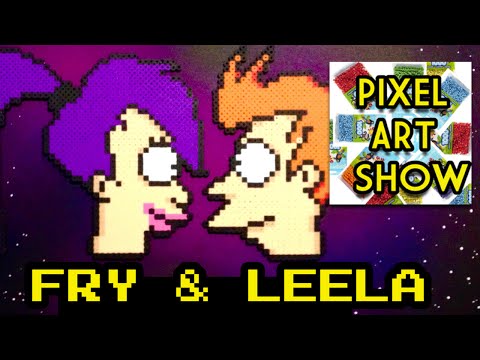 Perler Bead Futurama: Fry & Leela - Pixel Art Show