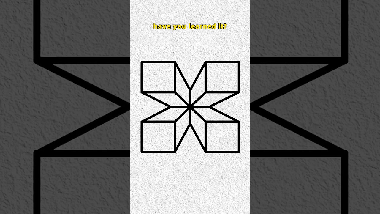 Draw a 3D column with four squares #cutedrawing