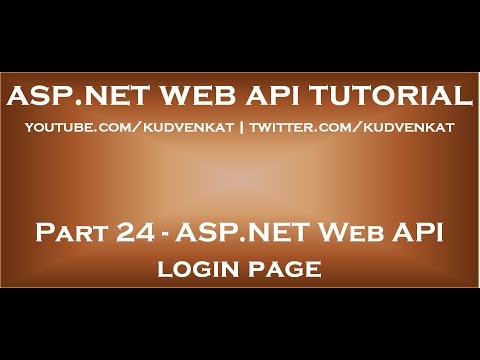 ASP NET Web API login page