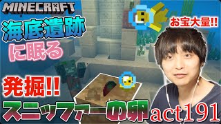 【マインクラフト】めっちゃ広いサンゴの海の海底遺跡に眠るスニッファーの卵を発掘?!&沈没船の鍛治型をGET!!サンゴに囲まれたキレイな村【セイハのセハクラ実況act191】