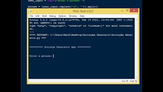 Acronyms Generator in Python