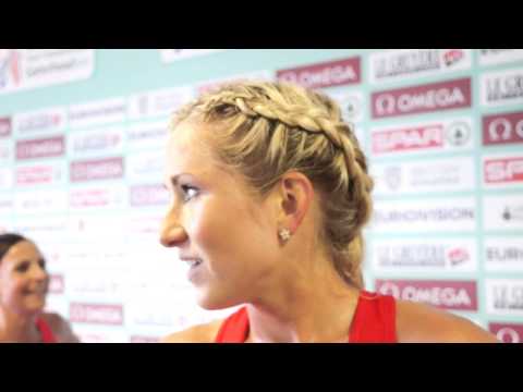 Karoline Bjerkeli Grovdal (NOR) after the 5000m at Gateshead 2013
