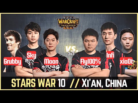 Stars War 10 Showmatch Grubby/Moon/Sky vs Infi/xiaOt/Fly100% 🔴 Warcraft 3 Cast by Tak3r