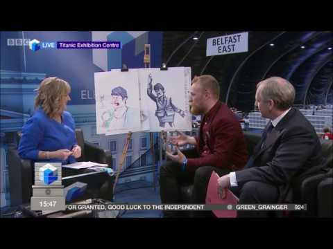 Brian John Spencer talks to Tara Mills about drawing Arlene Foster for #ae16