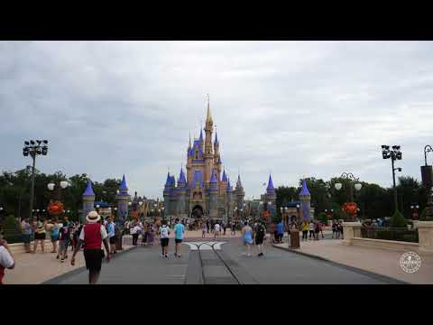 Walk Around Main Street USA at Magic Kingdom in 4K | Halloween Decorations Walt Disney World 2020