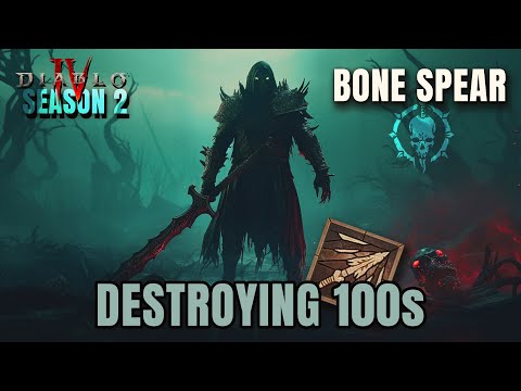 Bone Spear Necro DESTROYING Tier 100s - Gear Overview Diablo 4 Season 2