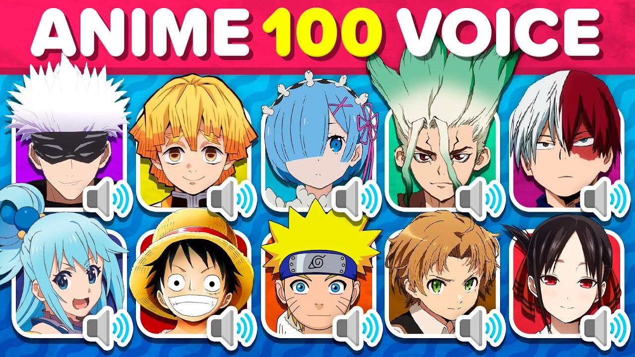 ⭐ANIME 100 VOICE QUIZ⭐ THE BEST 100 ANIME CHARACTERS VOICES 🗣️🔊