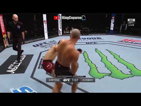 Brian Ortega spinning back elbow vs The korean Zombie SLOW MOTION