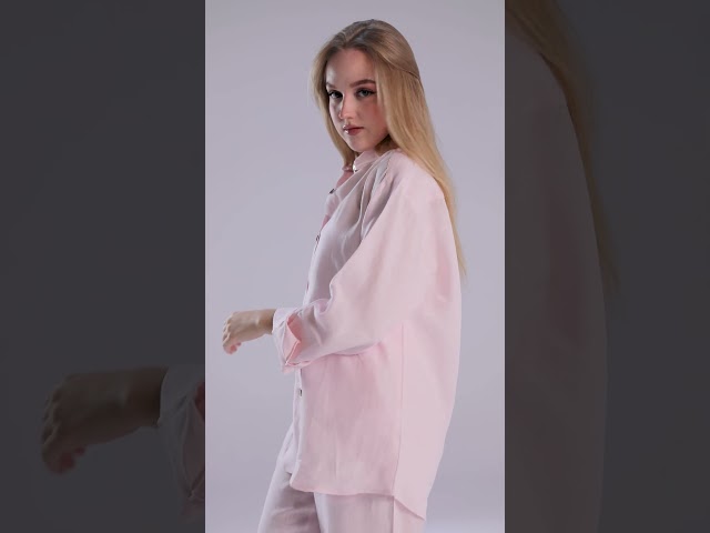 قميص كتان نسائي بيبى بينك