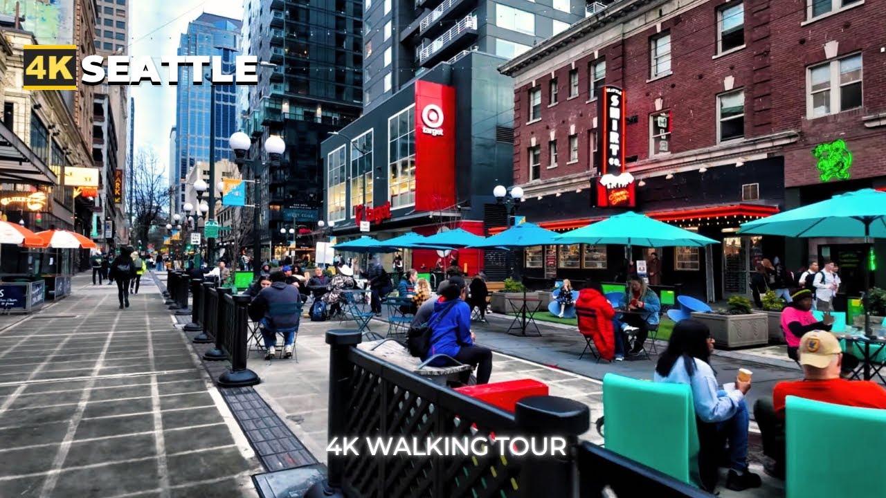 [4k] Seattle City Walk - Pike Street to Pioneer Square - 3rd Avenue
