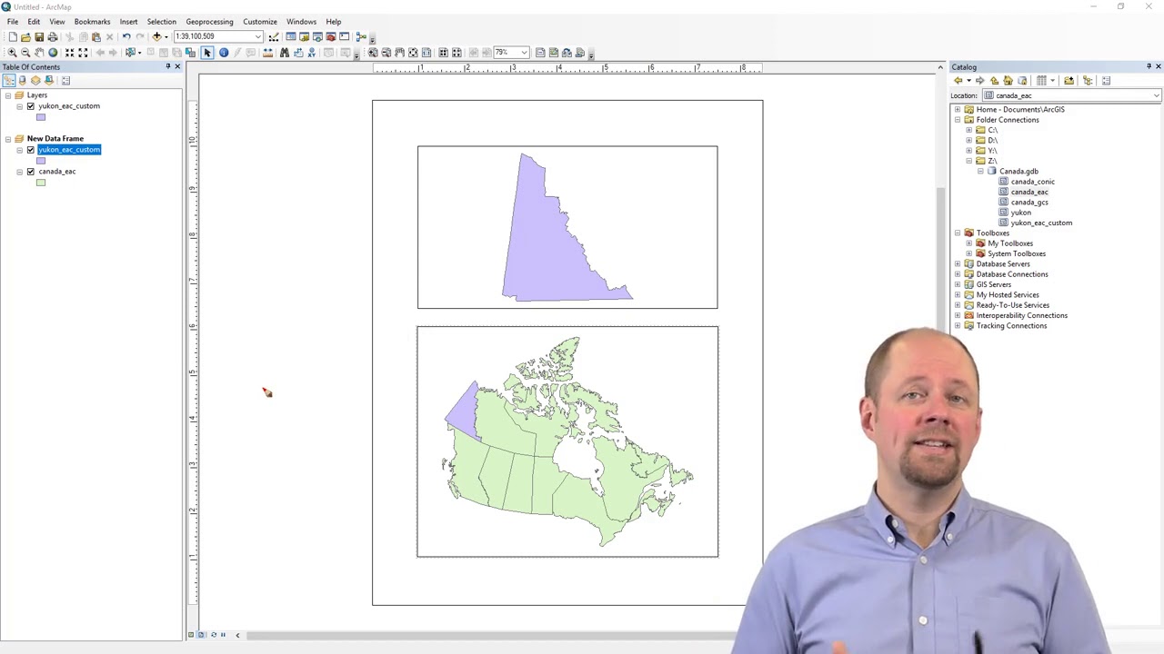 Data frames and extent rectangles in ArcMap - Introduction to GIS Mapping
