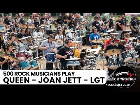 Rock Flashmob Show: 500 musicians play QUEEN - JOAN JETT - LGT - medley (CITYROCKS)