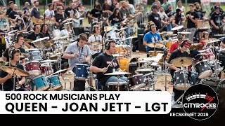 Rock Flashmob Show: 500 musicians play QUEEN - JOAN JETT - LGT - medley (CITYROCKS)