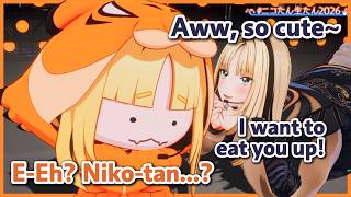 Niko-tan Can't Resist CHIBI Niko-tan's Cuteness and Wants to Eat Her Up! WWW〖hololive〗