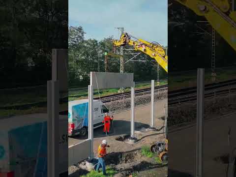 In 8 Sekunden LSW Lärmschutzwand - Bau #LSW #Eisenbahnbau #Dinslaken #Voerde #lärmschutz