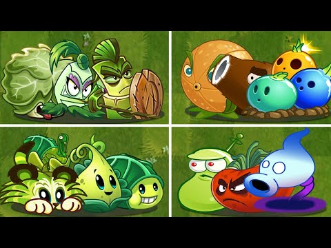 4 Team Random Plants Melee-Laser-Summon-Bullet Ball Battles - PvZ 2 Team Plants vs Team Plant