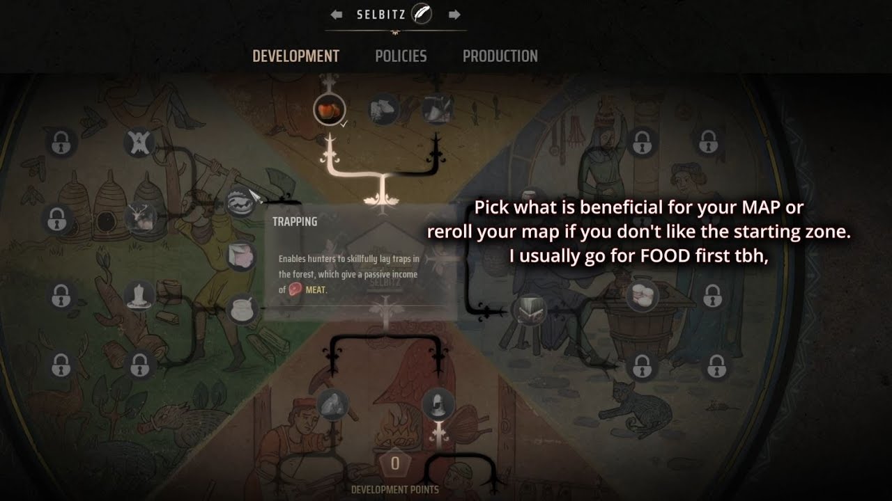 Manor Lord│ DEVELOPMENT TREE - Where to Spend Your Points at Start? - Beginner's Guide 2024