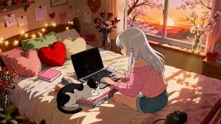 Luna's Cozy Room Coding 🌸 Relaxing Lofi Beats for Studying & Relaxing ✨ Sunset Warmth