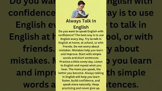 Always Talk In English || Fluent English || Learn English || Listen And Practice