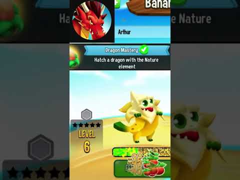 Leveling up Banana Dragon to level 20 in Dragon city