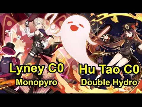 [4 Stars weapons] Lyney C0 mono pyro & Hu Tao C0 Double hydro Abyss 4.1 floor 12 genshin impact