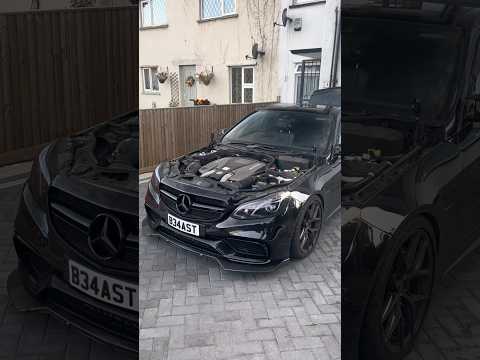 Carbon fibre bonnet install e63 AMG W212