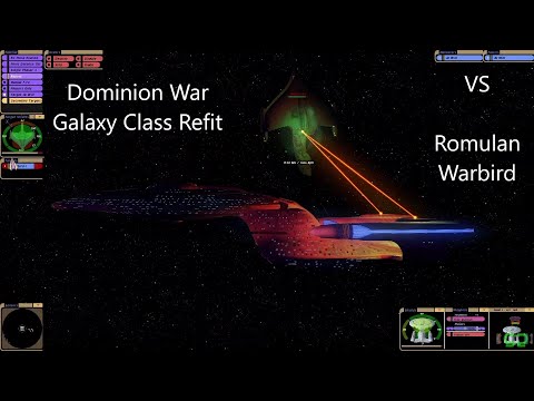 Galaxy Class Dominion War Refit VS Romulan Warbird | Star Trek Bridge Commander Battle |