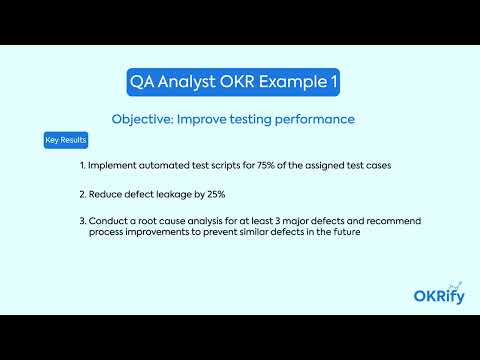 QA Analyst OKR Examples