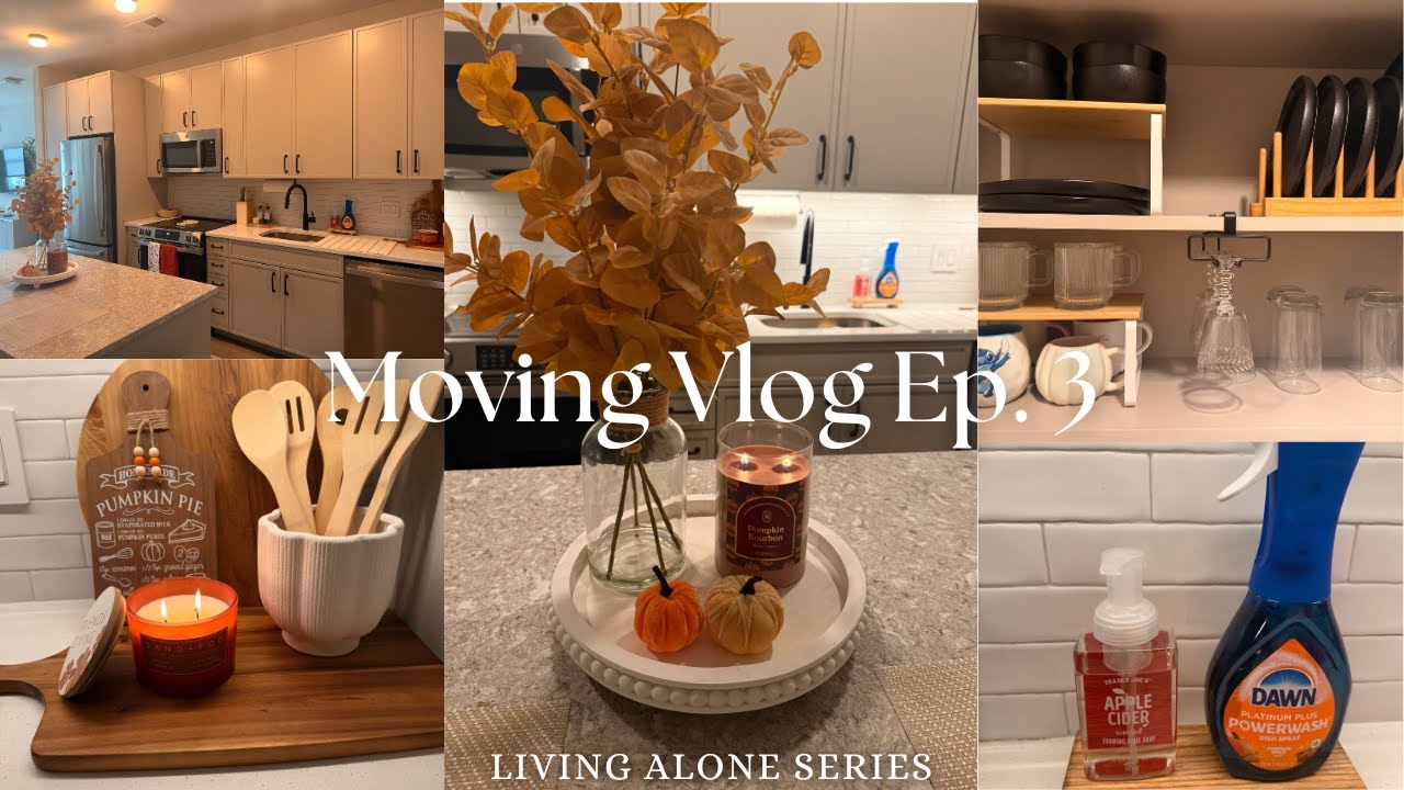 MOVING VLOG EP. 3 | Kitchen Organization, Fall Decor, Minimalist Aesthetic