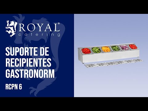 vídeo - Suporte de Recipientes Gastronorm - Incl 6 1/6 Recipientes Gastronorm com Tampas