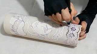 DIY Aprenda fazer uma luminária de pvc Baixo relevo