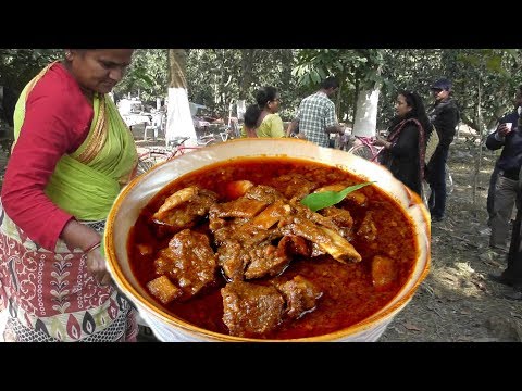 Hardworking Lady Alone Preparing Mutton Curry For Picnic Party | Street Food Loves You