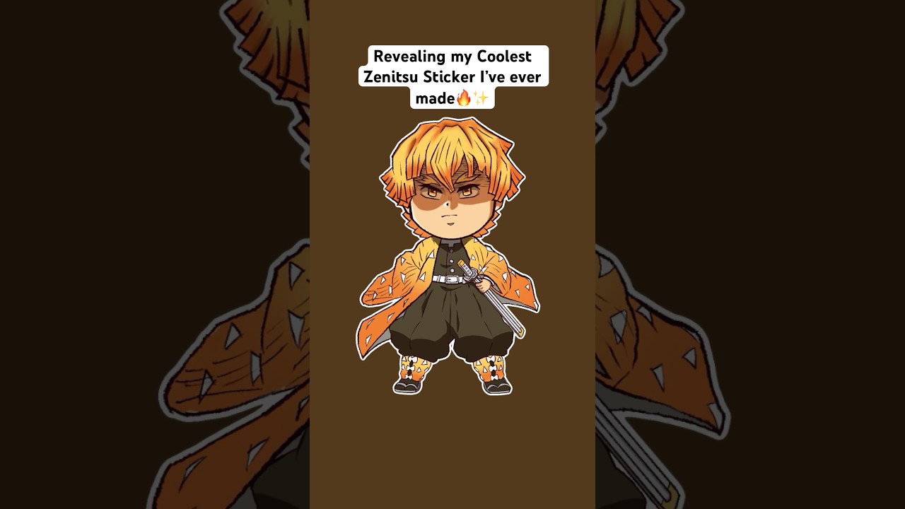 Revealing my coolest Zenitsu sticker I’ve ever made..⚡️ #sticker #digitalart #arttrend #shorts