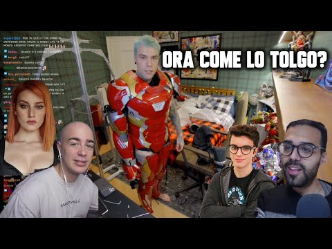 Fedez si veste da Iron Man ma si incastra w/ Dario Moccia, portinaio, Panetty, Jakidale, Merisiel,..