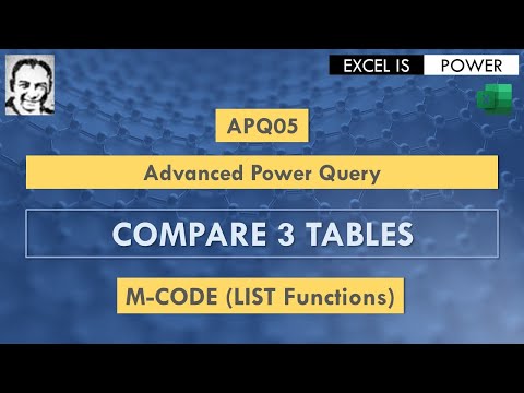APQ05: Advanced Power Query Video #5 - M-CODE - Compare 3 Tables - List Functions