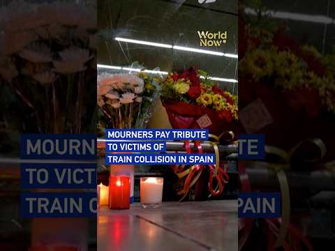 Mourners pay tribute to victims of train collision in Spain #worldnow