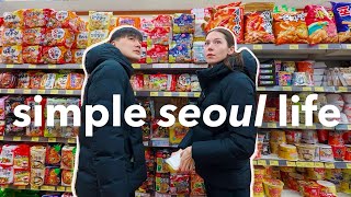 Homebody Couple's Simple Day in Seoul 🇰🇷 Grocery shopping, cooking & baking, cozy chatty vlog 📹
