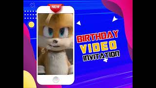 Sonic birthday party invitation with music, sonic movie digital animated video invite for mobile