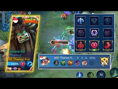 TUTORIAL ROTASI THAMUZ OFFLANE 2022 + THAMUZ BEST BUILD 2022 - MOBILE LEGENDS