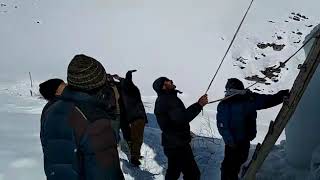preview picture of video 'Ice stupa work in progress at (chiktan lamsoo ......'